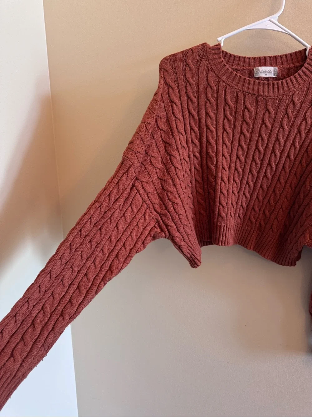 Altar'd State Cable-Knit Cropped Sweater